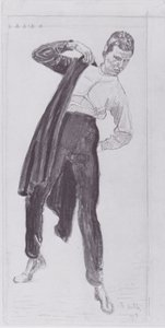 Student die zijn wapenrok aantrekt door Ferdinand Hodler